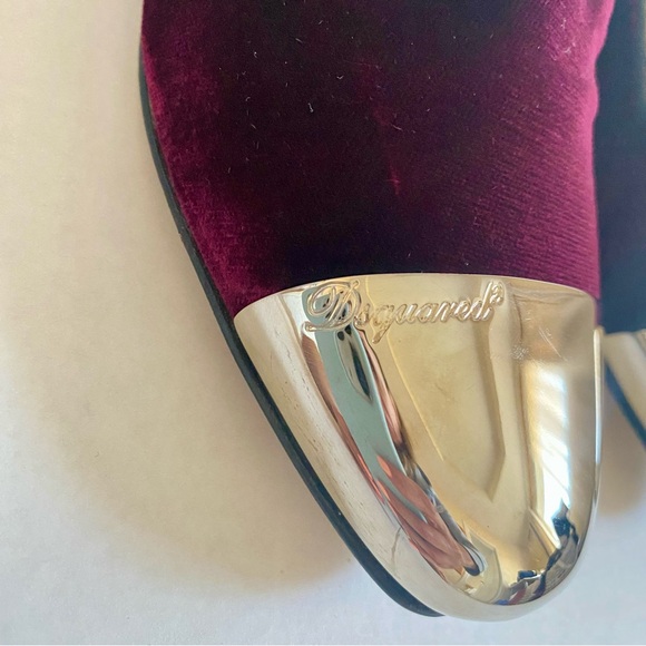 DSQUARED2 Metallic toe burgundy shoes 6.5 - Picture 5 of 11